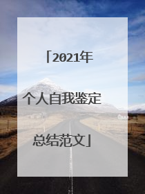 2021年个人自我鉴定总结范文
