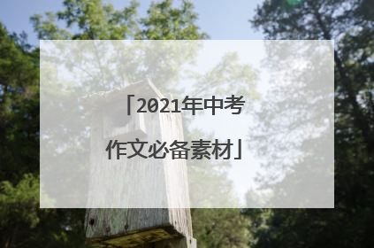 2021年中考作文必备素材