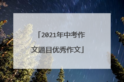 2021年中考作文题目优秀作文
