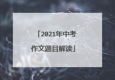 2021年中考作文题目解读