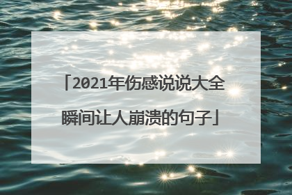 2021年伤感说说大全 瞬间让人崩溃的句子