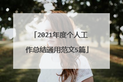 2021年度个人工作总结通用范文5篇