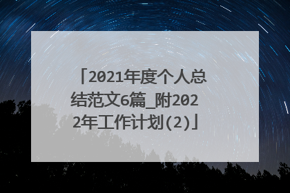 2021年度个人总结范文6篇_附2022年工作计划(2)