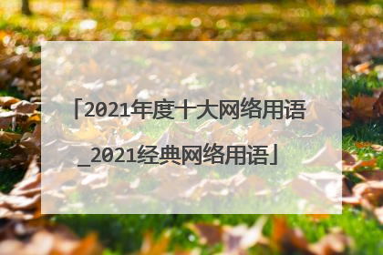 2021年度十大网络用语_2021经典网络用语
