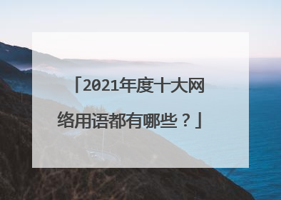 2021年度十大网络用语都有哪些?