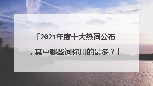 2021年度十大热词公布,其中哪些词你用的最多?