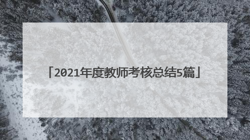 2021年度教师考核总结5篇