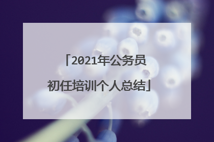 2021年公务员初任培训个人总结