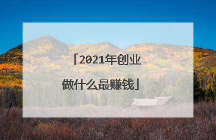 2021年创业做什么最赚钱