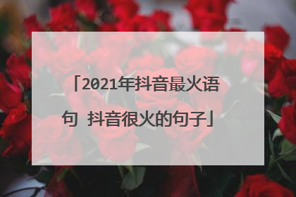 2021年抖音最火语句 抖音很火的句子