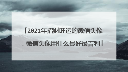2021年招财旺运的微信头像,微信头像用什么最好最吉利