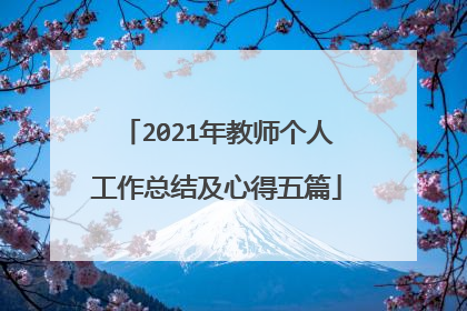 2021年教师个人工作总结及心得五篇