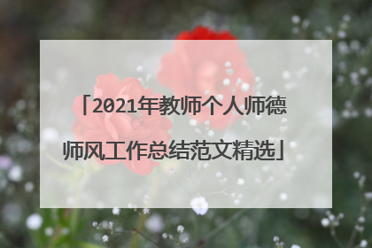 2021年教师个人师德师风工作总结范文精选