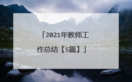 2021年教师工作总结【5篇】