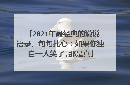 2021年最经典的说说语录、句句扎心：如果你独自一人笑了,那是真