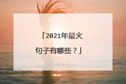 2021年最火句子有哪些?
