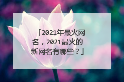2021年最火网名,2021最火的新网名有哪些?