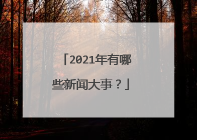 2021年有哪些新闻大事?