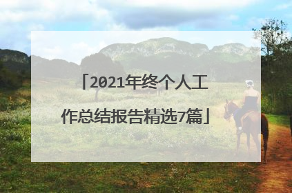 2021年终个人工作总结报告精选7篇