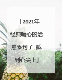 2021年经典暖心的治愈系句子 戳到心尖上