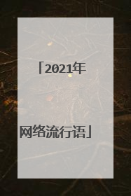 2021年网络流行语