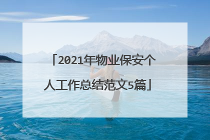 2021年物业保安个人工作总结范文5篇