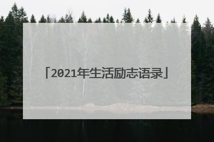 2021年生活励志语录