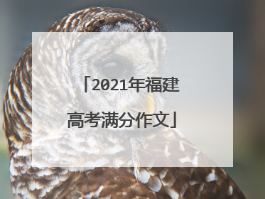2021年福建高考满分作文