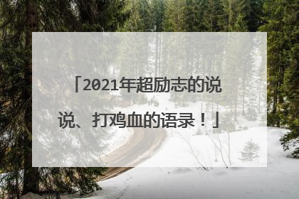2021年超励志的说说、打鸡血的语录!