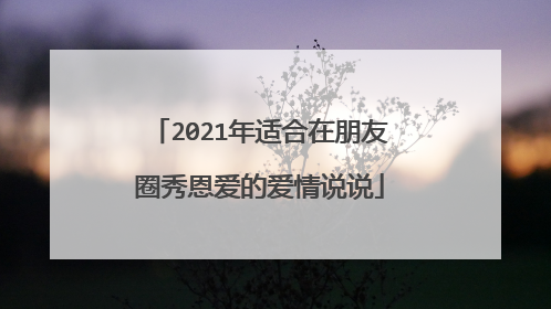 2021年适合在朋友圈秀恩爱的爱情说说