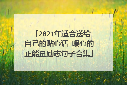 2021年适合送给自己的贴心话 暖心的正能量励志句子合集