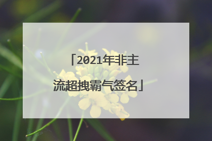 2021年非主流超拽霸气签名