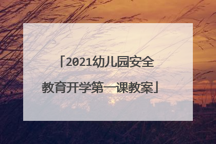 2021幼儿园安全教育开学第一课教案