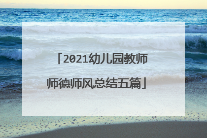 2021幼儿园教师师德师风总结五篇