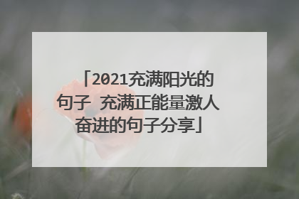2021充满阳光的句子 充满正能量激人奋进的句子分享