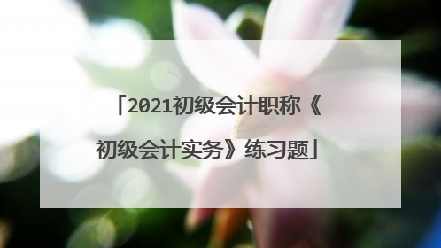 2021初级会计职称《初级会计实务》练习题