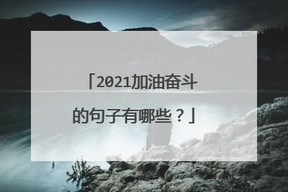2021加油奋斗的句子有哪些？