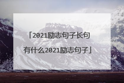 2021励志句子长句 有什么2021励志句子