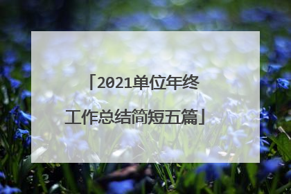2021单位年终工作总结简短五篇