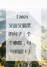 2021又逗又搞笑的句子:个个幽默,句句俏皮!