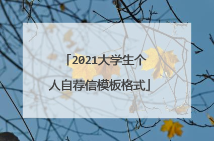 2021大学生个人自荐信模板格式