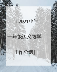 2021小学一年级语文教学工作总结
