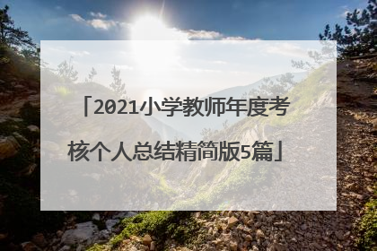 2021小学教师年度考核个人总结精简版5篇