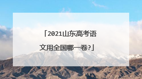 2021山东高考语文用全国哪一卷?
