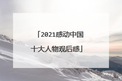 2021感动中国十大人物观后感