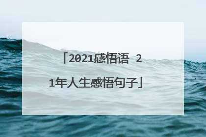 2021感悟语 21年人生感悟句子