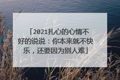2021扎心的心情不好的说说:你本来就不快乐,还要因为别人难