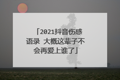 2021抖音伤感语录 大概这辈子不会再爱上谁了