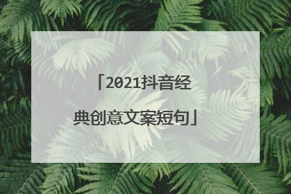 2021抖音经典创意文案短句