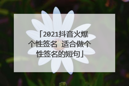 2021抖音火爆个性签名 适合做个性签名的短句